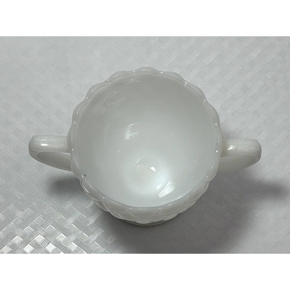 Vintage Anchor Hocking Hobnail Milk Glass Sugar Bowl - Picture 6 of 10